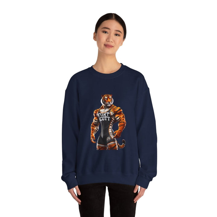Wrestling Tiger Unisex Sweatshirt - S - Navy - Wrestling Tiger Unisex Sweatshirt - Tatoo Tee