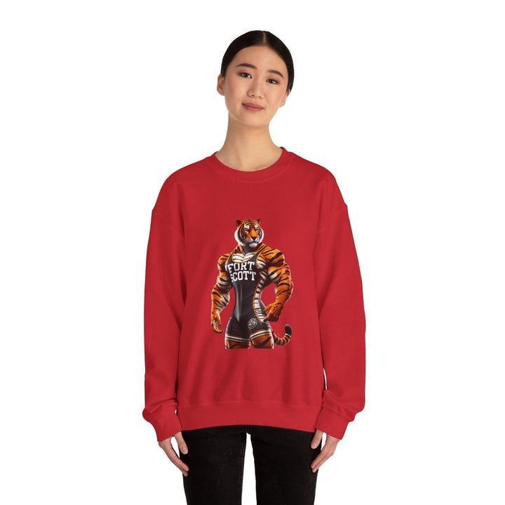 Wrestling Tiger Unisex Sweatshirt - S - Red - Wrestling Tiger Unisex Sweatshirt - Tatoo Tee