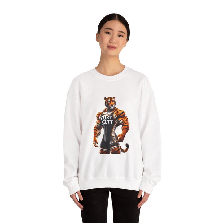 Wrestling Tiger Unisex Sweatshirt - S - White - Wrestling Tiger Unisex Sweatshirt - Tatoo Tee