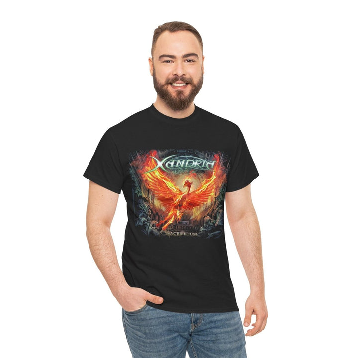 Xandria Graphic Unisex Heavy Cotton Tee - Black - S - Xandria Graphic Unisex Heavy Cotton Tee - Tatoo Tee