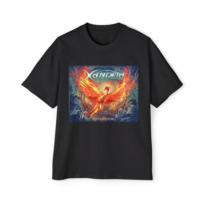 Xandria Heavy Oversized Tee Fiery Phoenix Design - S - Black - Xandria Heavy Oversized Tee Fiery Phoenix Design - Tatoo Tee