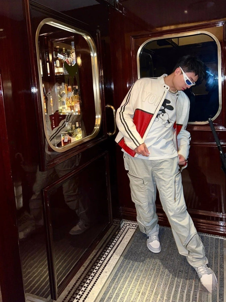 Yohji Leather Vintage Racing Jacket - Black - XS - Yohji Leather Vintage Racing Jacket - Tatoo Tee