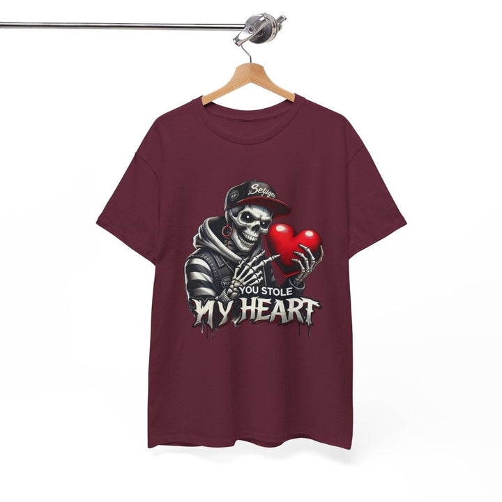 You Stole My Heart Unisex Heavy Cotton Tee - Cardinal Red - S - You Stole My Heart Unisex Heavy Cotton Tee - Tatoo Tee