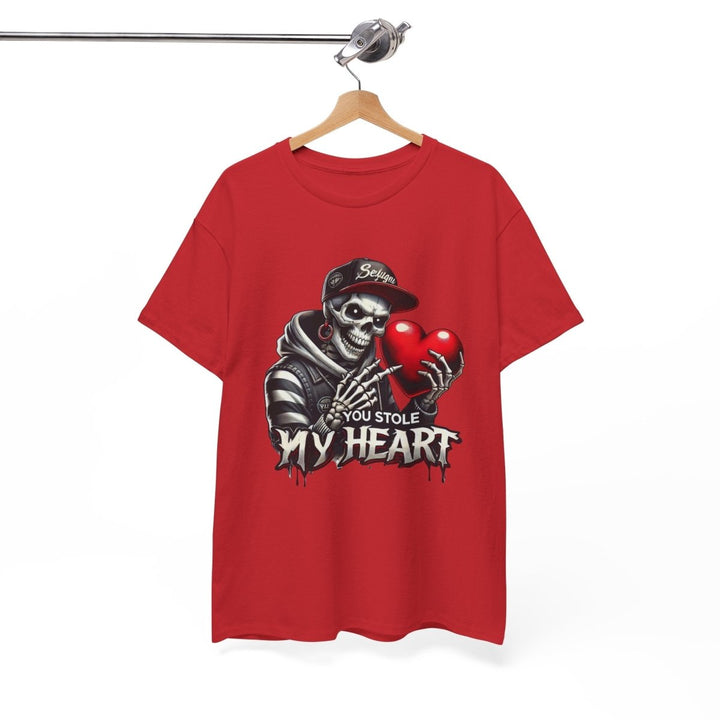 You Stole My Heart Unisex Heavy Cotton Tee - Cardinal Red - S - You Stole My Heart Unisex Heavy Cotton Tee - Tatoo Tee