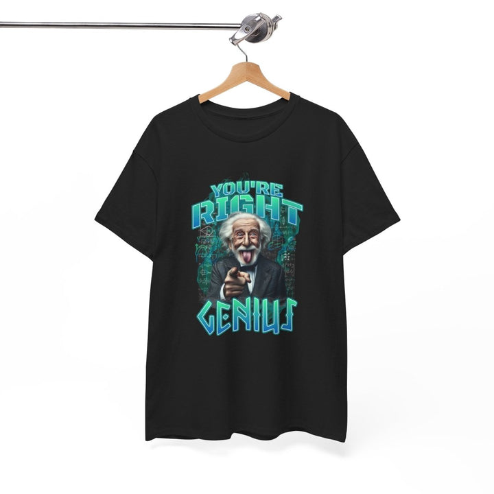 Youre Right, Genius Unisex Heavy Cotton Tee - Fun Graphic T-Shirt for Science Lovers - Navy - S - Youre Right, Genius Unisex Heavy Cotton Tee - Fun Graphic T-Shirt for Science Lovers - Tatoo Tee