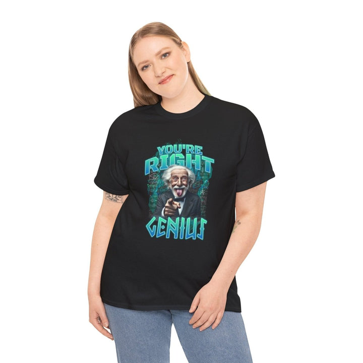 Youre Right, Genius Unisex Heavy Cotton Tee - Fun Graphic T-Shirt for Science Lovers - Navy - S - Youre Right, Genius Unisex Heavy Cotton Tee - Fun Graphic T-Shirt for Science Lovers - Tatoo Tee