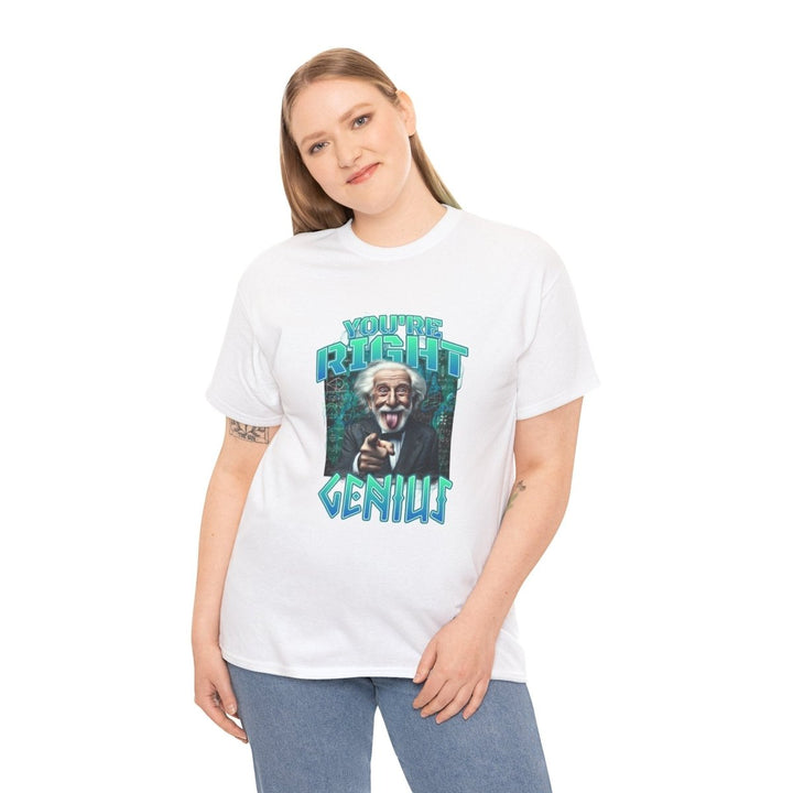 Youre Right, Genius Unisex Heavy Cotton Tee - Fun Graphic T-Shirt for Science Lovers - Navy - S - Youre Right, Genius Unisex Heavy Cotton Tee - Fun Graphic T-Shirt for Science Lovers - Tatoo Tee