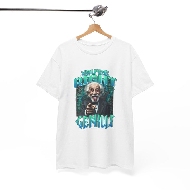 Youre Right, Genius Unisex Heavy Cotton Tee - Fun Graphic T-Shirt for Science Lovers - Navy - S - Youre Right, Genius Unisex Heavy Cotton Tee - Fun Graphic T-Shirt for Science Lovers - Tatoo Tee