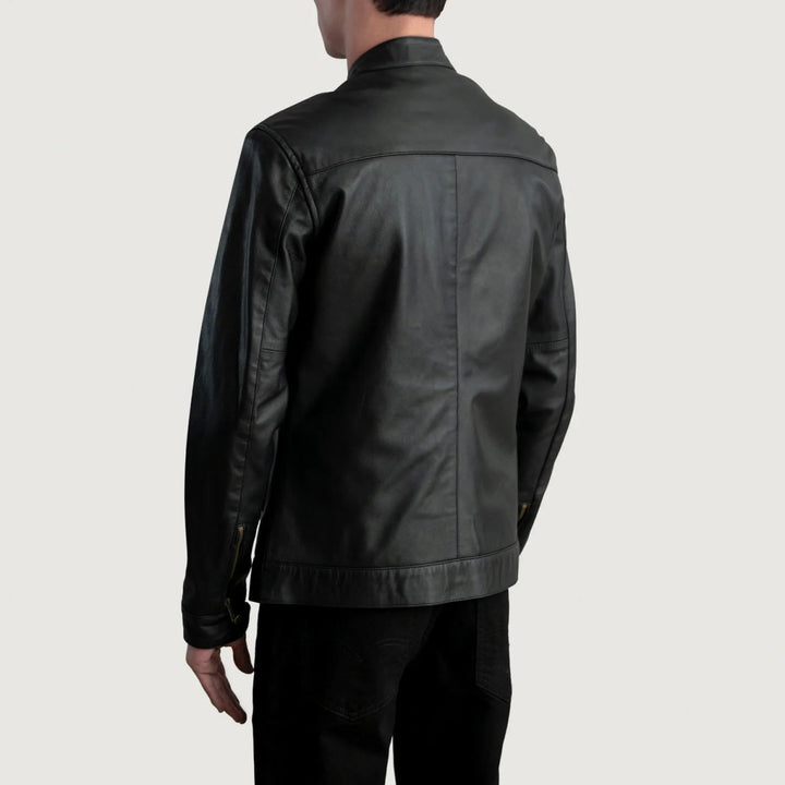 Zen Black Leather Biker Jacket - XS - Zen Black Leather Biker Jacket - Tatoo Tee