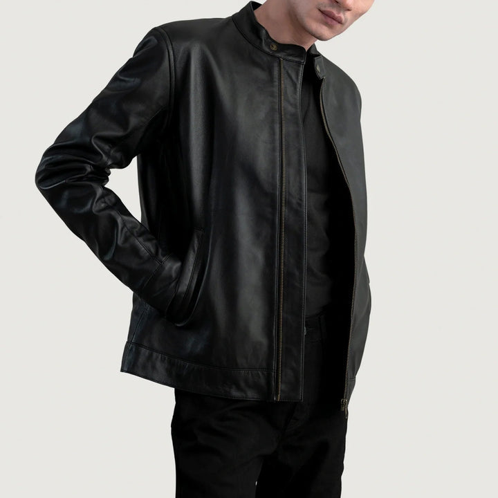Zen Black Leather Biker Jacket - XS - Zen Black Leather Biker Jacket - Tatoo Tee