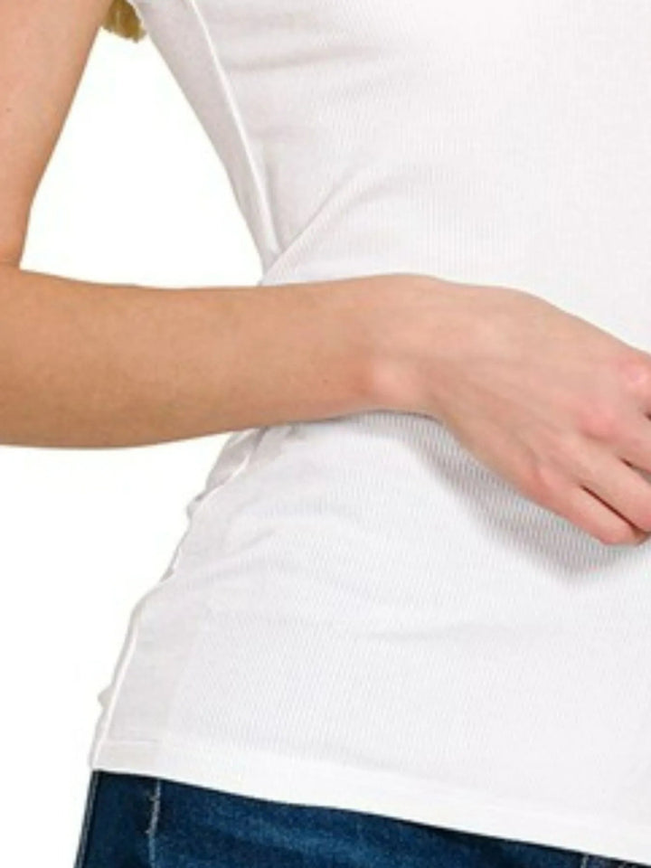 Zenana Ribbed Sleeveless Mock Neck Top - WHITE - S - 316cf8a1 - 24d6 - 45d1 - a068 - bcb5f4852618 - Max - Origin - Tatoo Tee