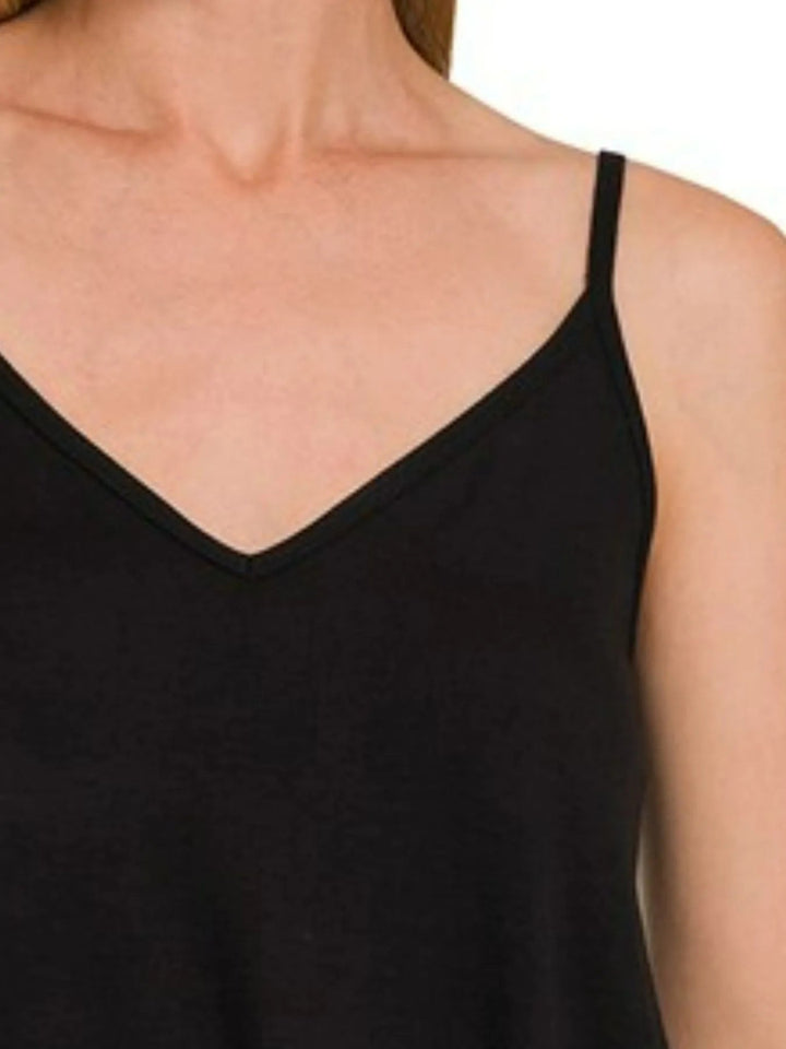 Zenana Two - Way V and Scoop Neck Reversible Spaghetti Cami - BLACK - S - 0488d4b1 - a2f8 - 4beb - 9df3 - 0c255da8605e - Max - Origin - Tatoo Tee