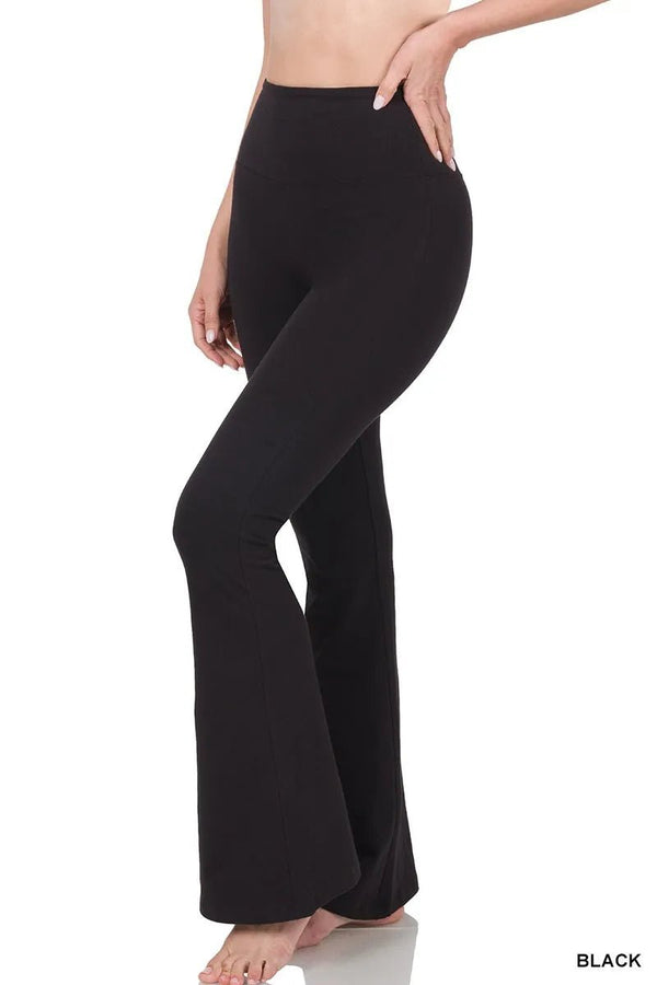 Zenana Wide Waistband Yoga Flare Pants - BLACK - S - f9922fa1da1d4ab4af06f8622b8905d3 - Max - Origin - Tatoo Tee