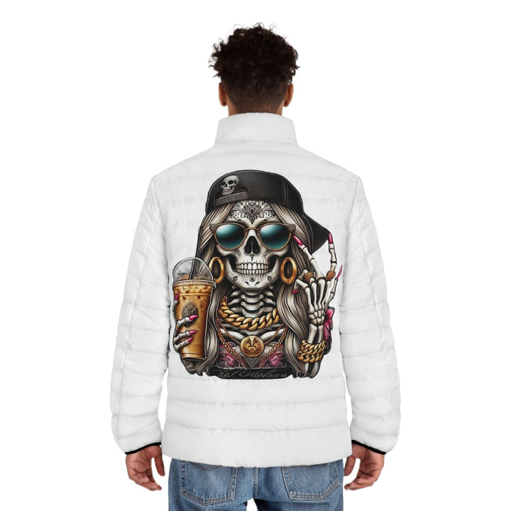 Zombie Girl Men's Puffer Jacket - S - Black zipper - Zombie Girl Men's Puffer Jacket - Tatoo Tee