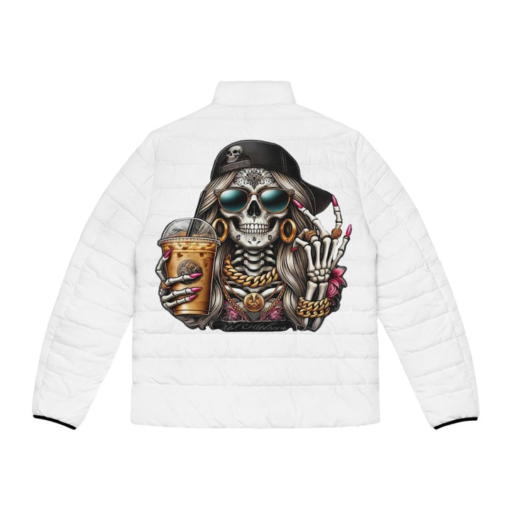 Zombie Girl Men's Puffer Jacket - S - Black zipper - Zombie Girl Men's Puffer Jacket - Tatoo Tee